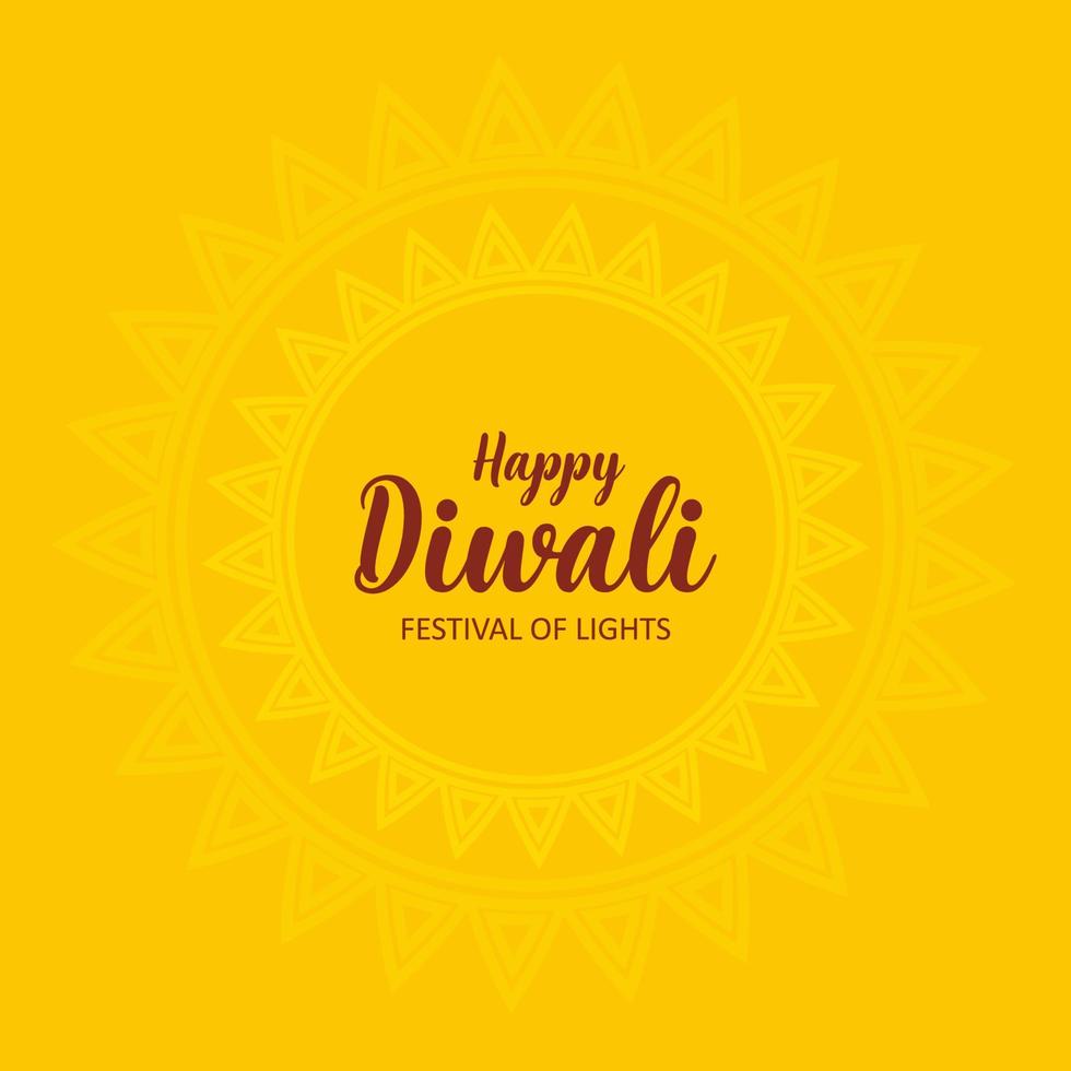 Happy Diwali Square Grußkarte mit Mandalas vektor