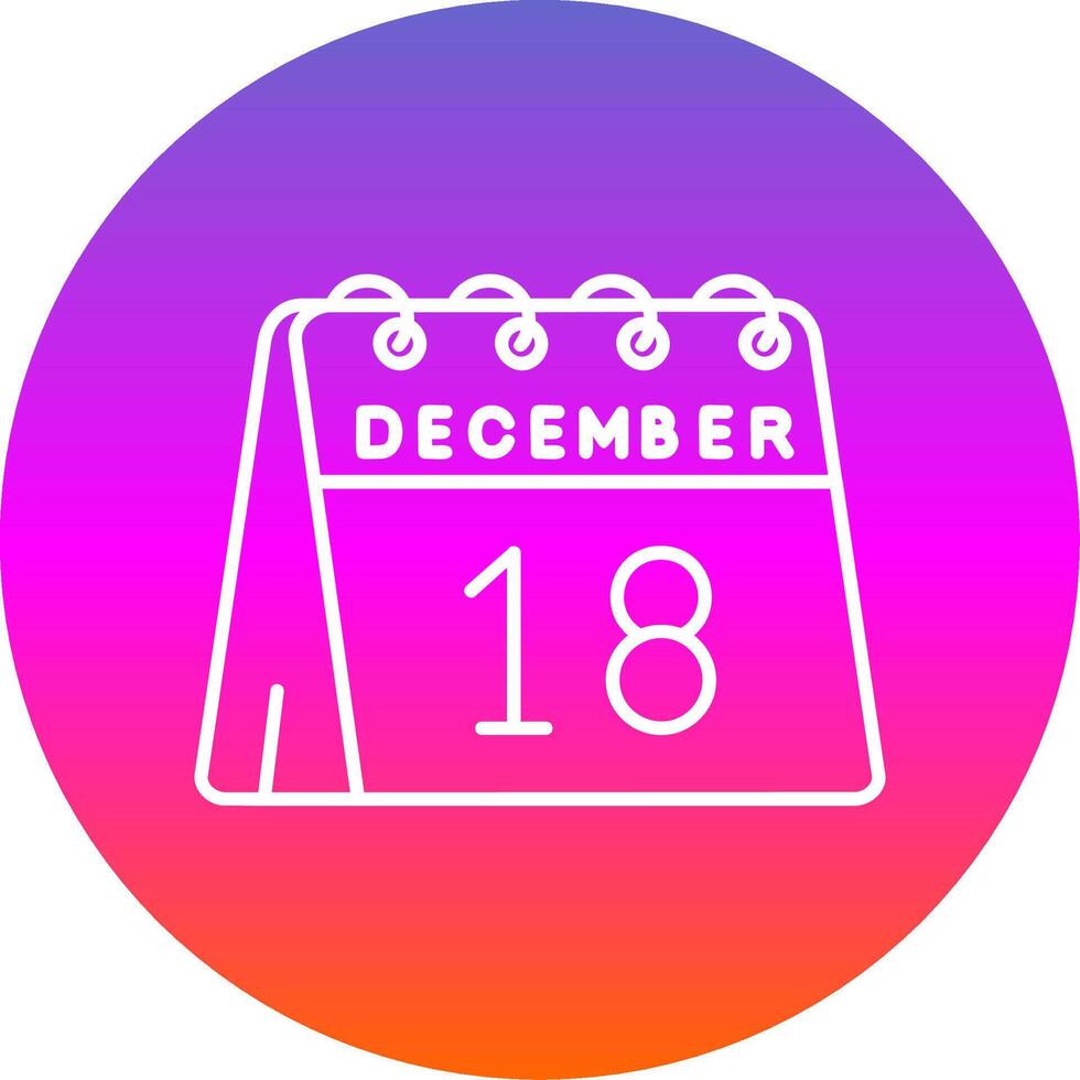 18 .. von Dezember Linie Gradient Kreis Symbol vektor