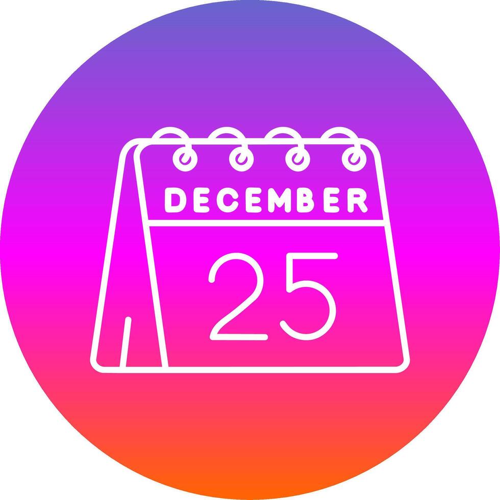 25 von Dezember Linie Gradient Kreis Symbol vektor