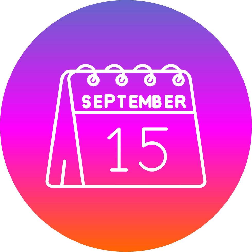 15 .. von September Linie Gradient Kreis Symbol vektor