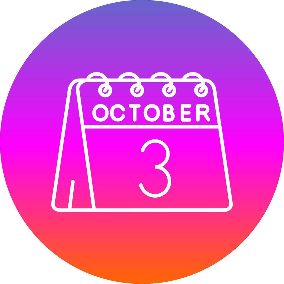 3 .. von Oktober Linie Gradient Kreis Symbol vektor