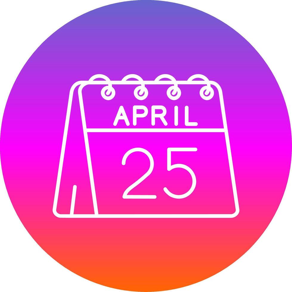 25 von April Linie Gradient Kreis Symbol vektor