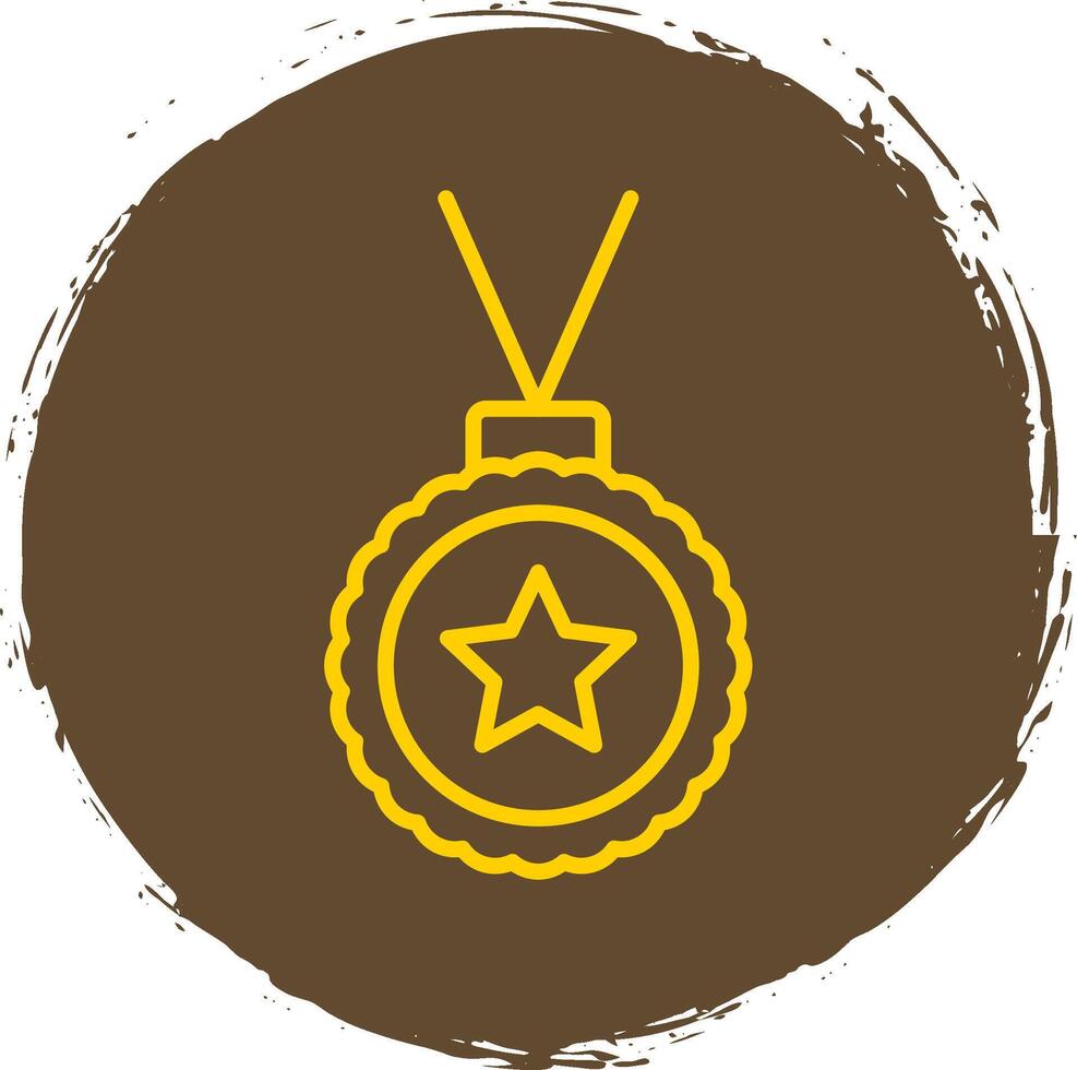 Medaille Linie Kreis Gelb Symbol vektor