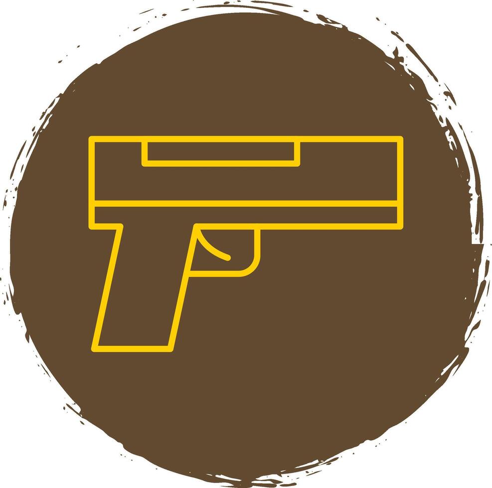 pistol linje cirkel gul ikon vektor