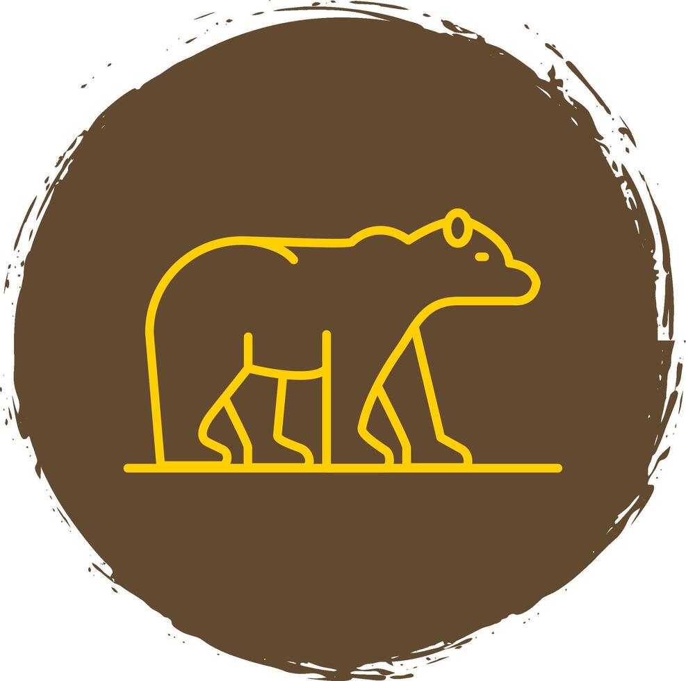 Polar- Bär Linie Kreis Gelb Symbol vektor