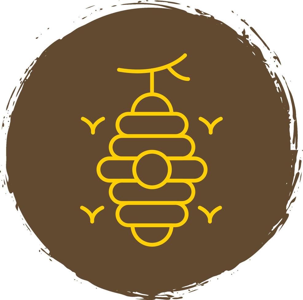 Bienenstock Linie Kreis Gelb Symbol vektor