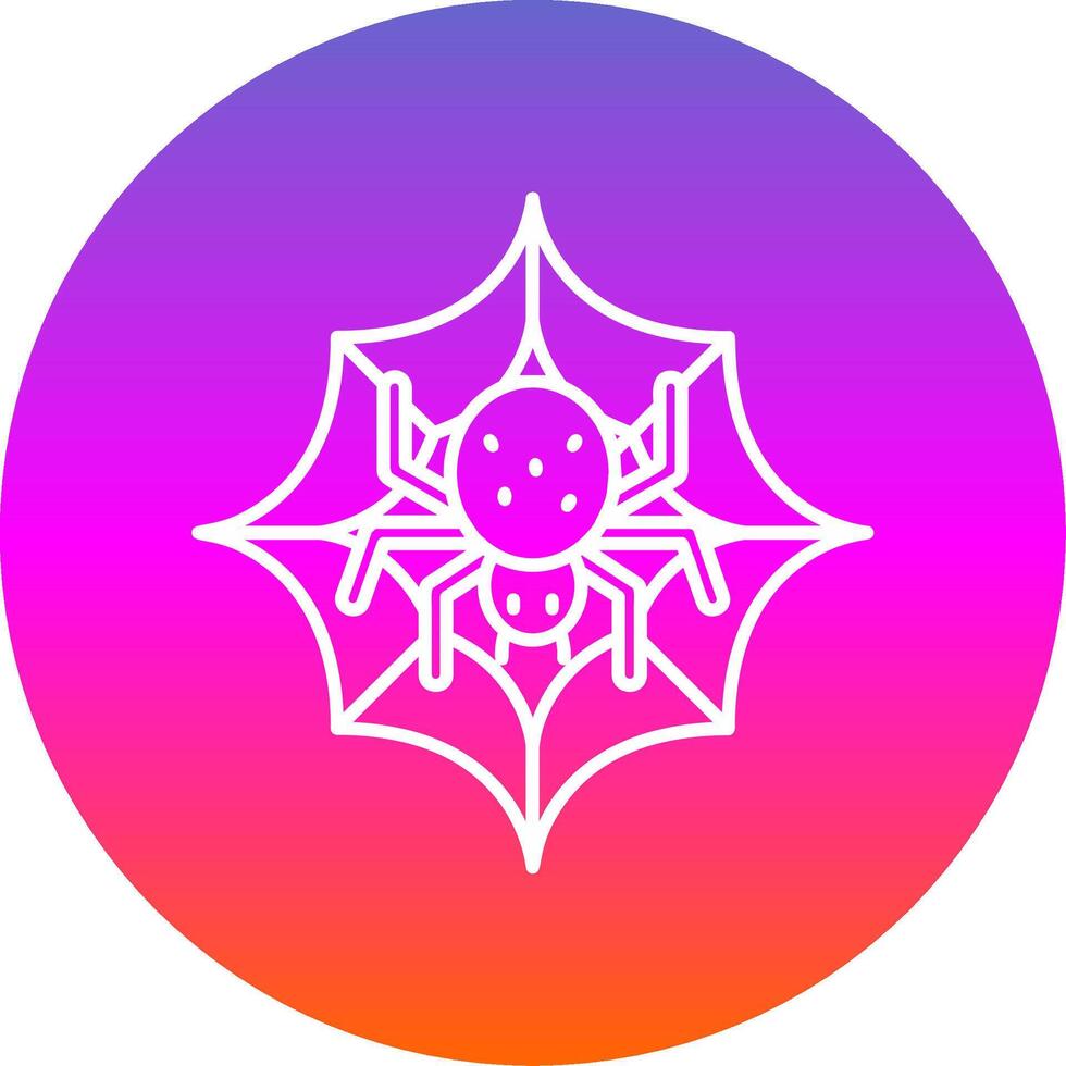 Spinne Netz Linie Gradient Kreis Symbol vektor