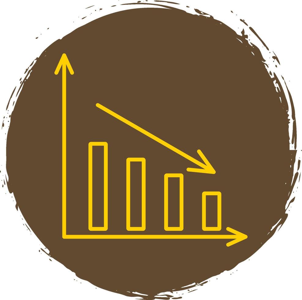 bar Diagram linje cirkel gul ikon vektor