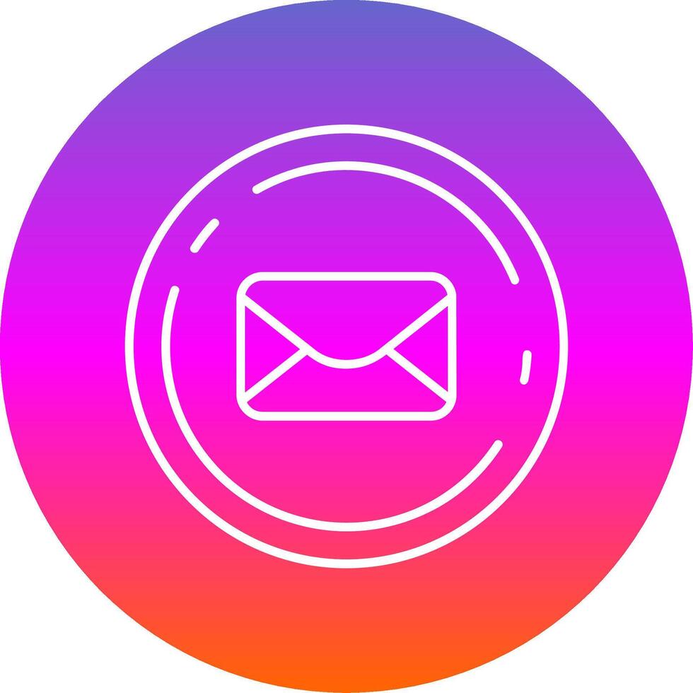 e-post linje lutning cirkel ikon vektor