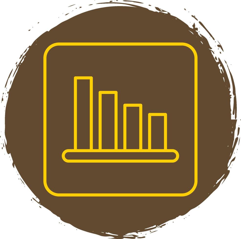 bar Diagram linje cirkel gul ikon vektor