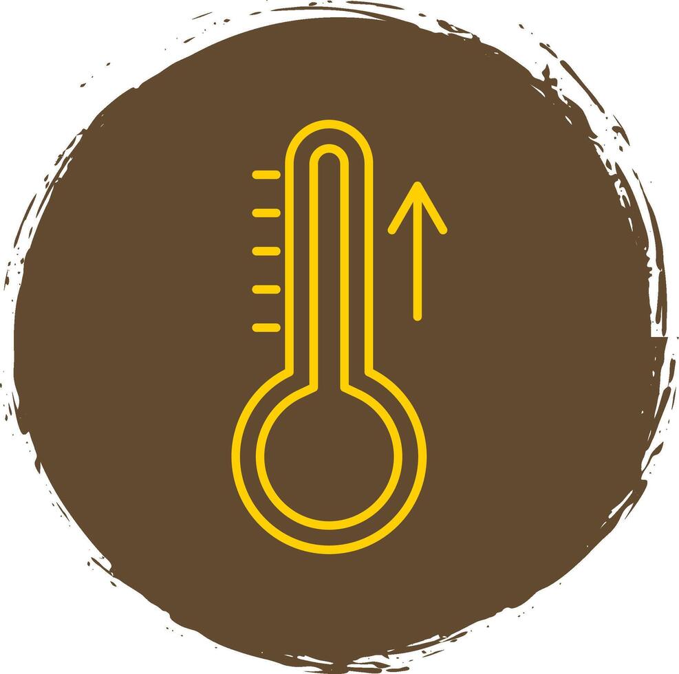 steigend Temperatur Linie Kreis Gelb Symbol vektor