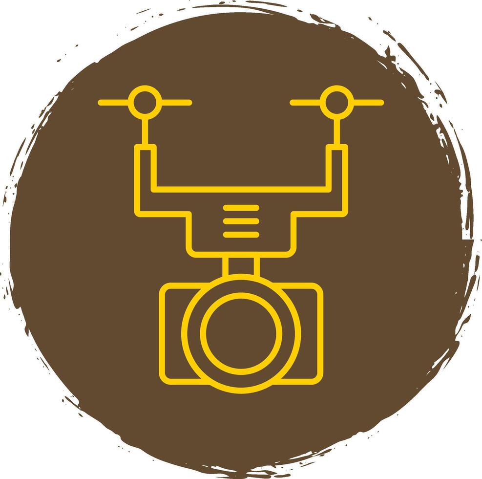Kamera Drohne Linie Kreis Gelb Symbol vektor