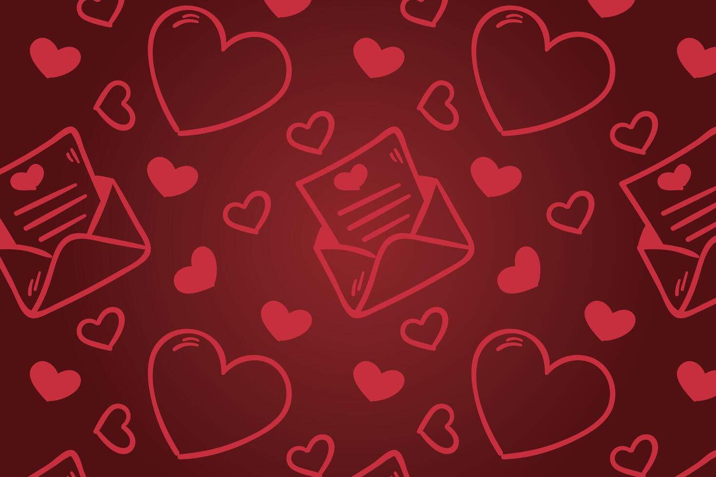 Vektor Liebe Herz Muster, Vektor Hand gezeichnet Valentinstag Tag Muster, Valentinstag Tag Hintergrund.