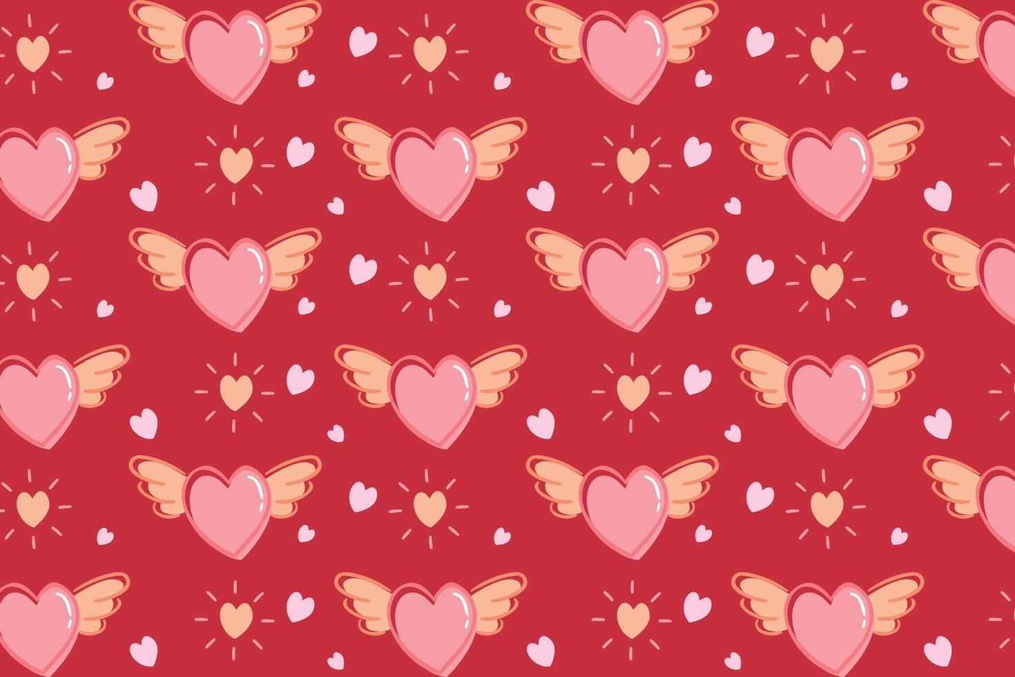 Vektor Liebe Herz Muster, Vektor Hand gezeichnet Valentinstag Tag Muster, Valentinstag Tag Hintergrund.