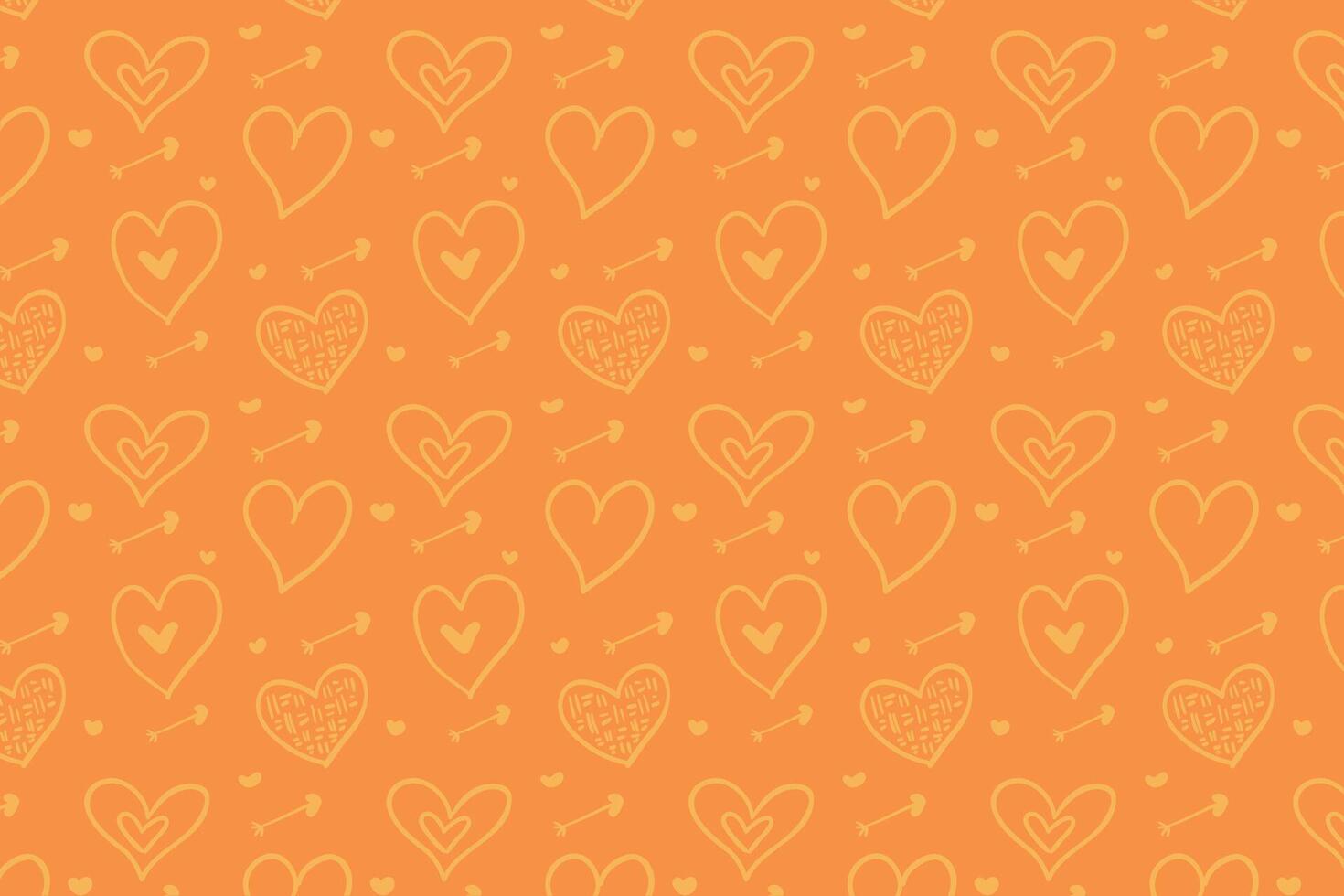 Vektor Liebe Herz Muster, Vektor Hand gezeichnet Valentinstag Tag Muster
