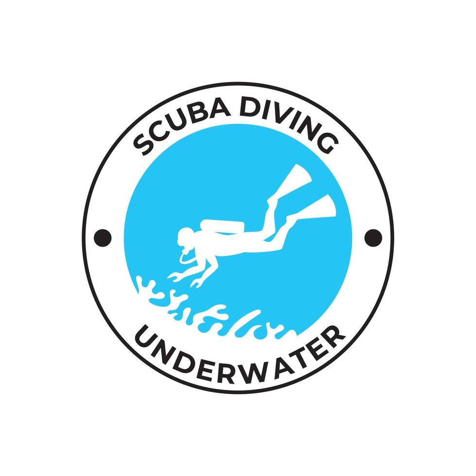 dykning dykning logotyp design, perfekt för dykning skola och under vatten äventyr logotyp design vektor