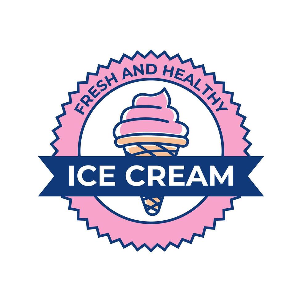 Eis Sahne Logo Design. Eis Sahne Geschäft Logo Abzeichen und Etiketten, Gelateria Zeichen. vektor