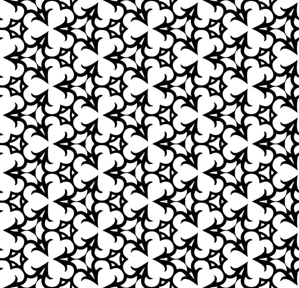 nahtloses abstraktes Schwarzweiss-Muster. Hintergrund und Hintergrund. Ziermuster in Graustufen. Mosaik-Ornamente. Vektorgrafik. vektor