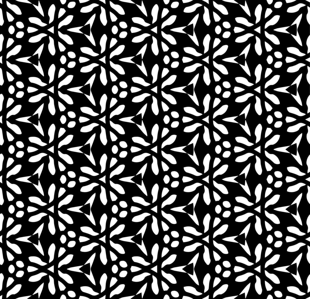 nahtloses abstraktes Schwarzweiss-Muster. Hintergrund und Hintergrund. Ziermuster in Graustufen. Mosaik-Ornamente. Vektorgrafik. vektor