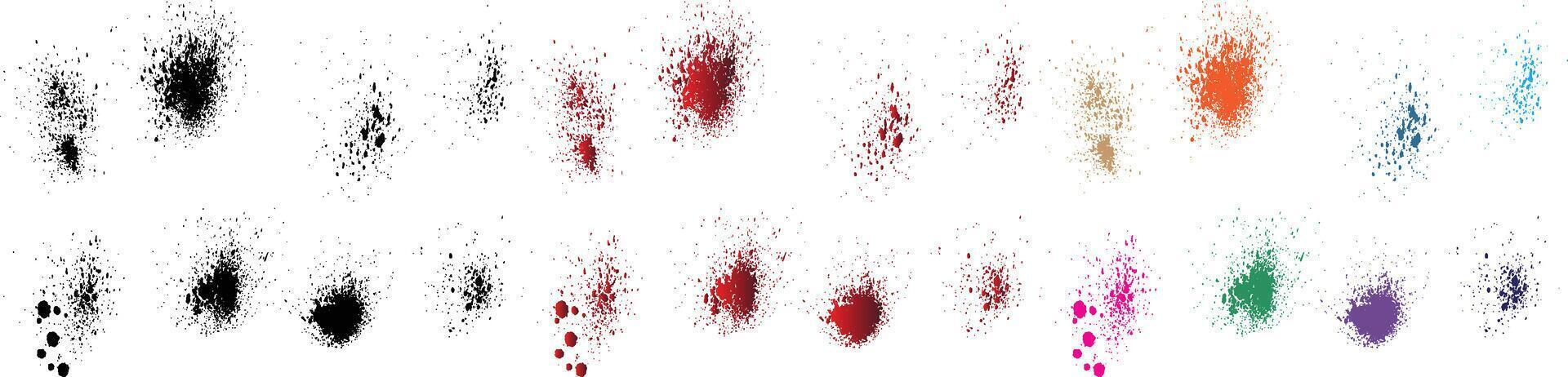 isoliert Tinte Vektor Schwarz, Rot, orange, lila, Weizen, Grün Farbe Vektor Blut Bürste Schlaganfall