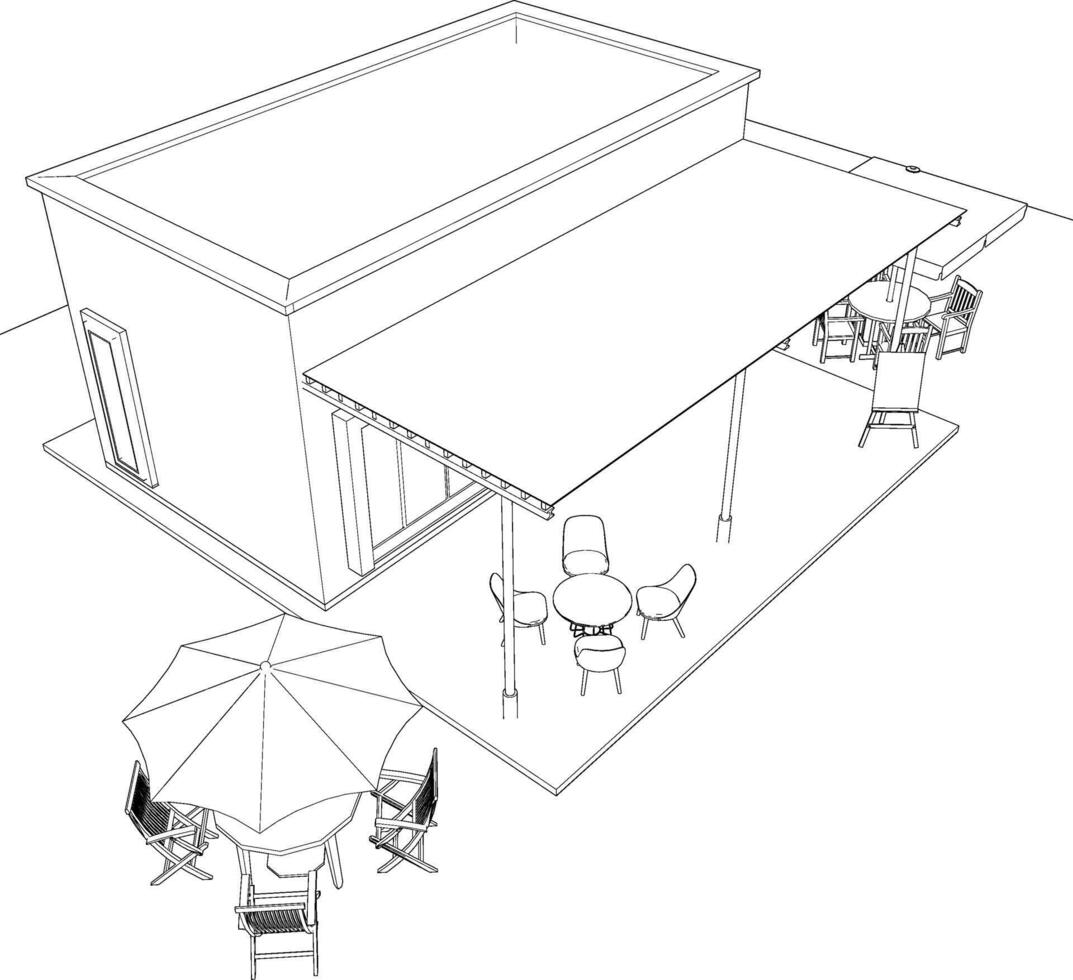 3d illustration av kaffe affär vektor