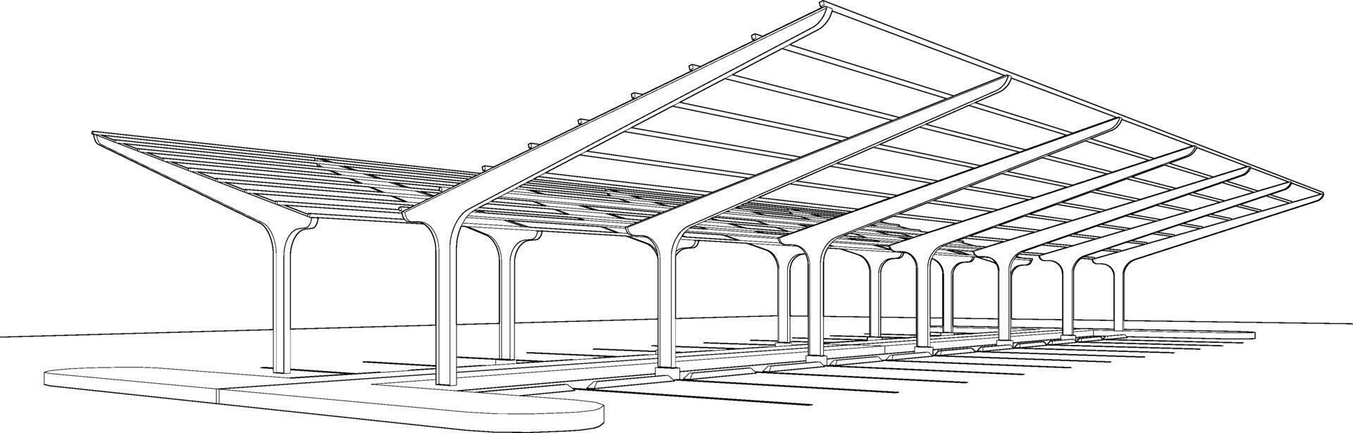 3d illustration av parkering massa vektor