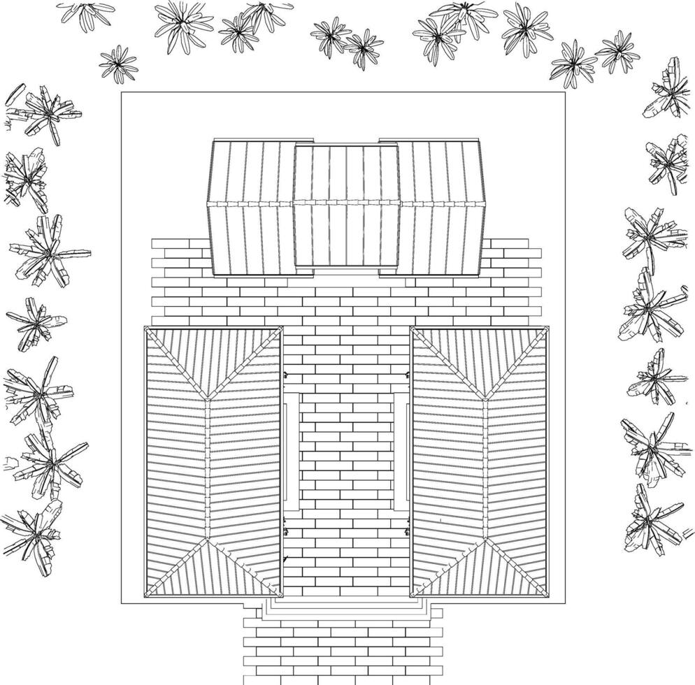 3D-Darstellung des Cafés vektor