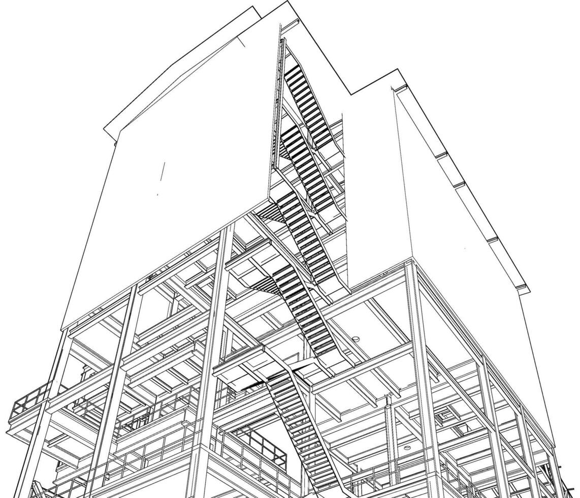 3d Illustration von industriell Projekt vektor