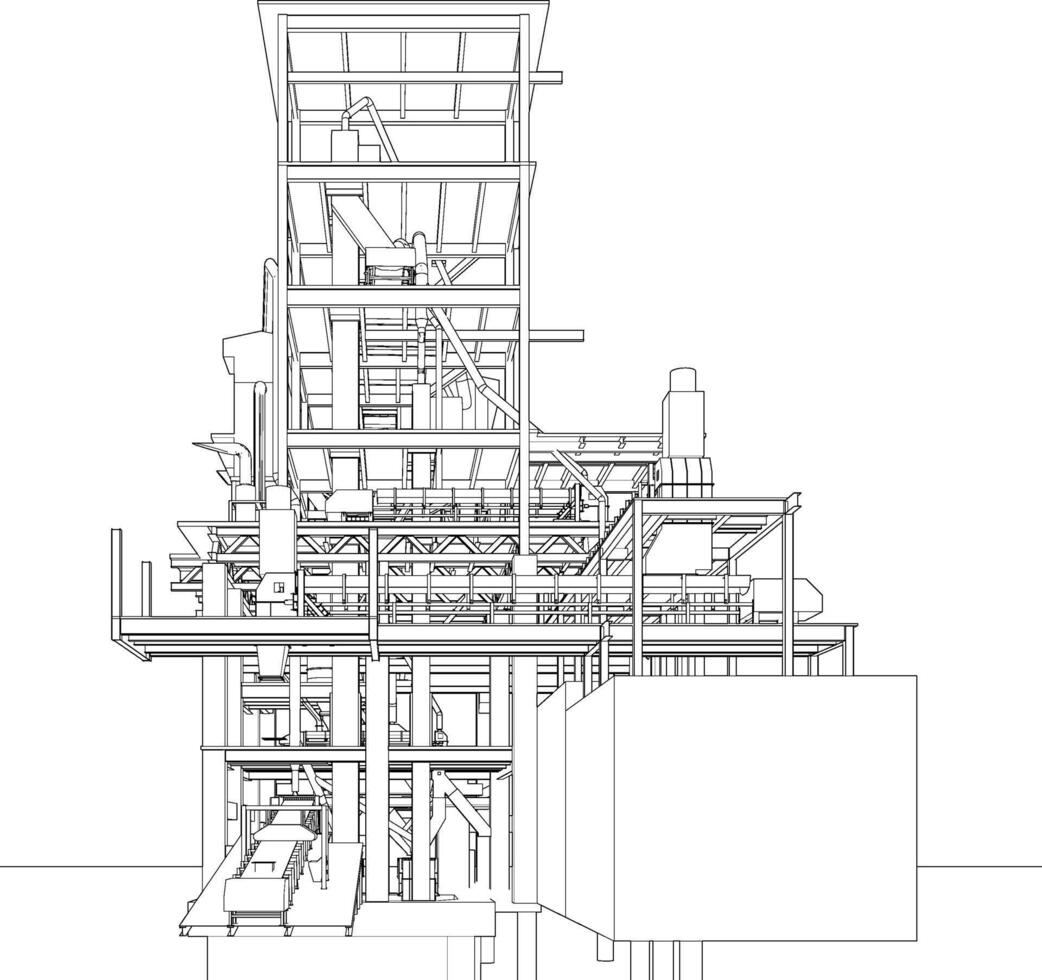 3d illustration av industriell projekt vektor