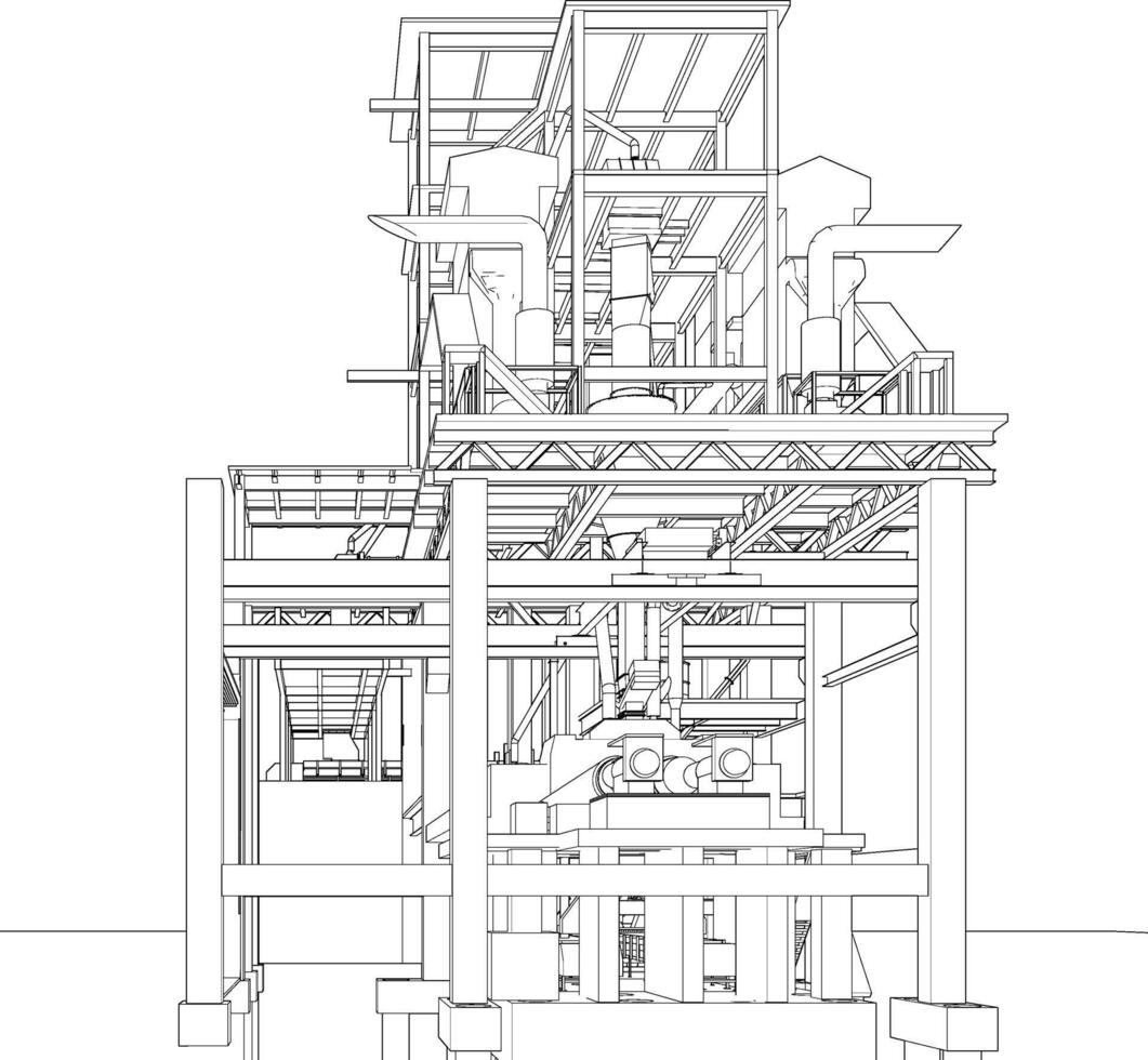 3d illustration av industriell projekt vektor