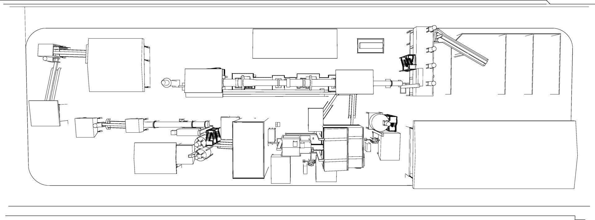 3d Illustration von industriell Projekt vektor