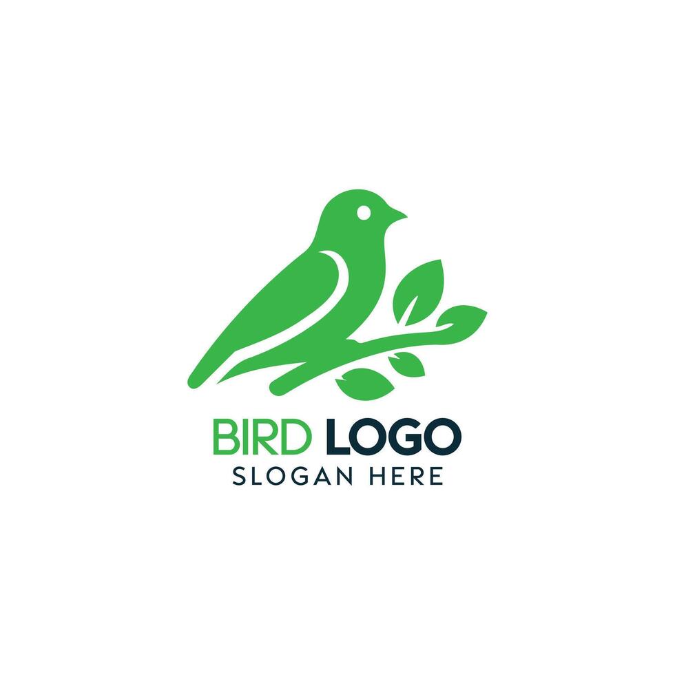 Grün Vogel Logo Design auf Weiß Hintergrund zum Marke Identität vektor