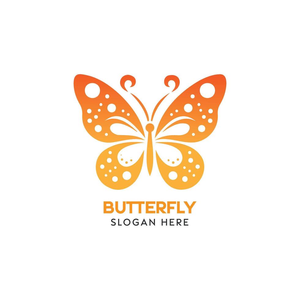 elegant Schmetterling Symbol Design zum ein Marke Logo im warm Orange Töne vektor