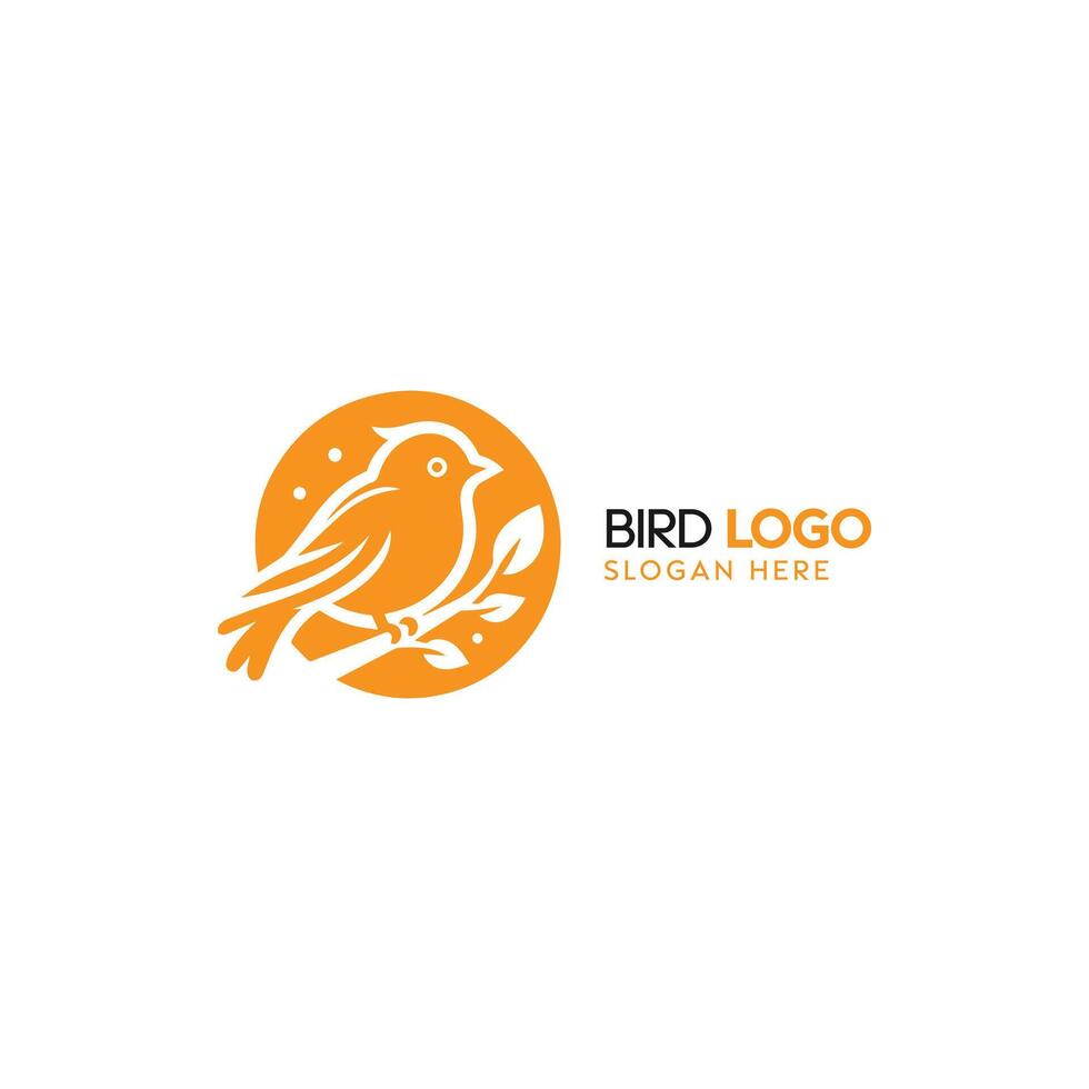 elegant fågel logotyp design visa upp en minimalistisk avian silhuett mot en cirkulär bakgrund vektor