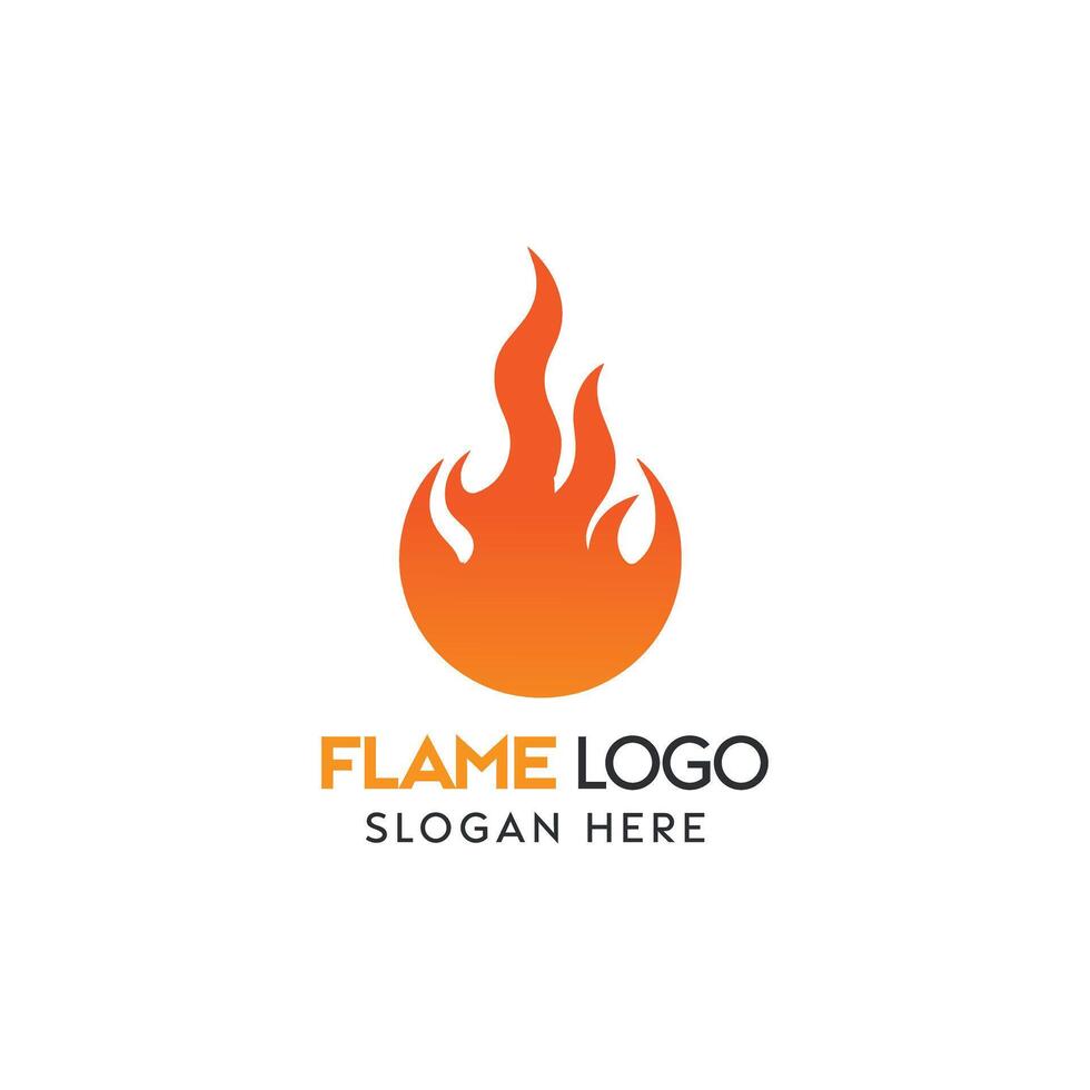minimalistisk flamma logotyp design med orange och gul lutning vektor