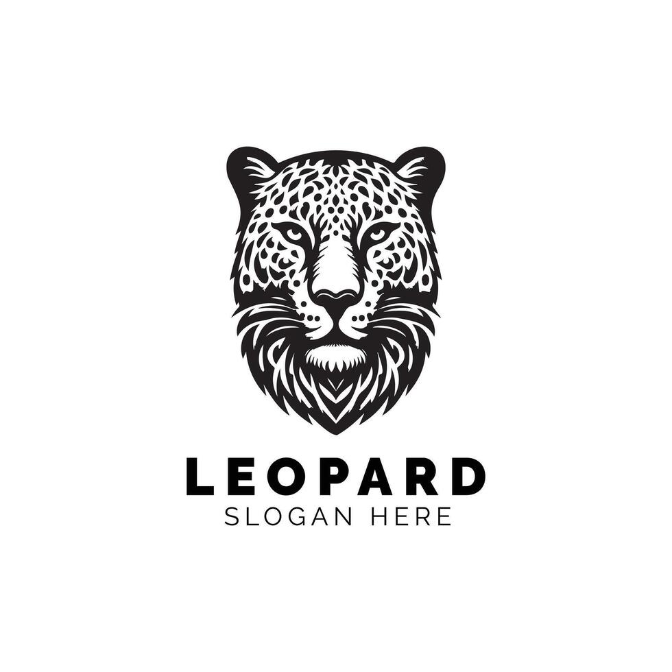 Fett gedruckt schwarz und Weiß Leopard Logo zum ein modern Marke Identität Design vektor