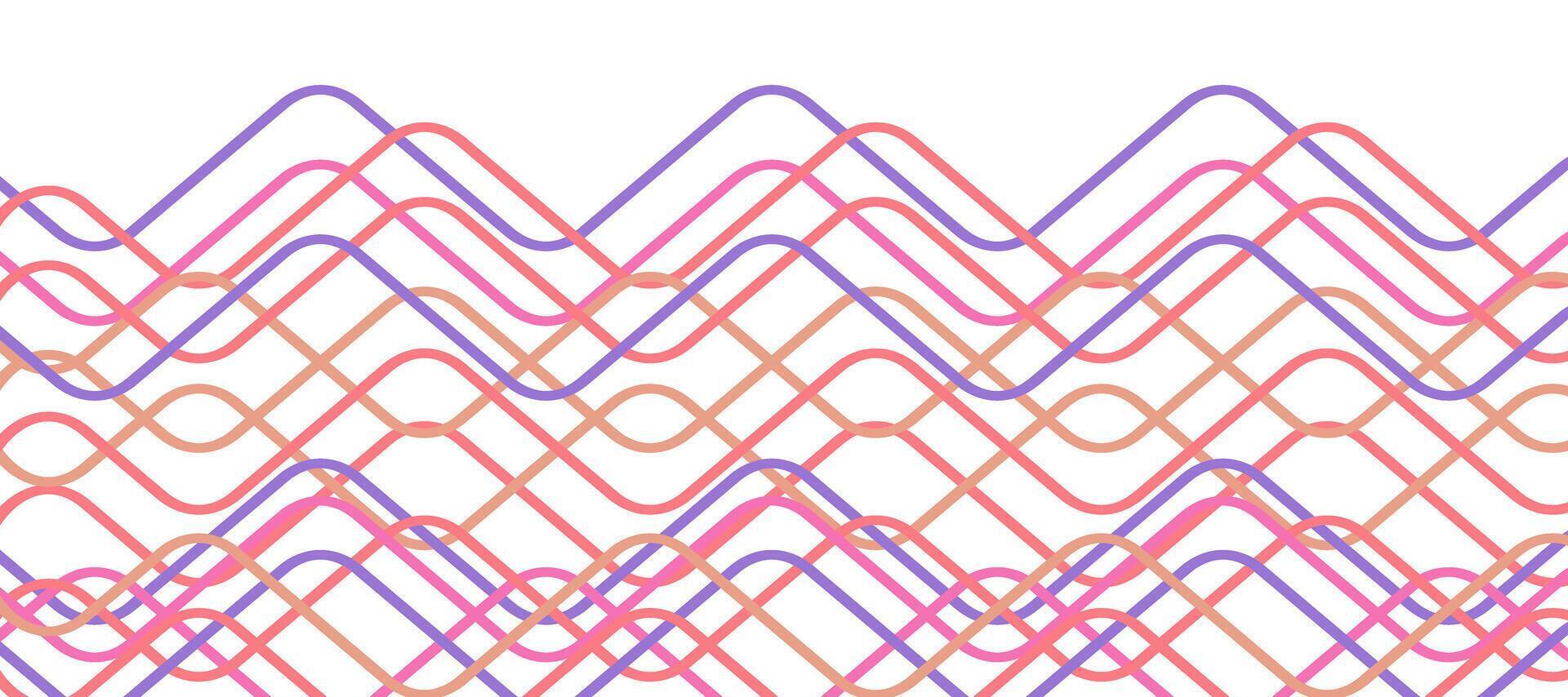 abstrakt rosa puls Vinka kurva översikt design bakgrund vektor