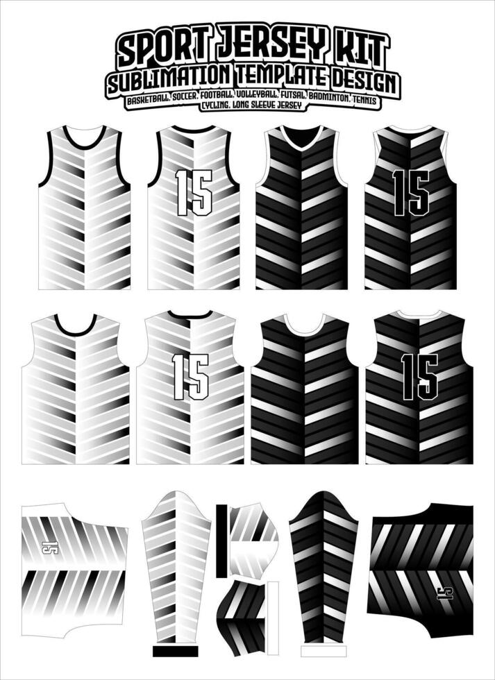 svart Ränder grunge jersey kläder sporter ha på sig sublimering mönster vektor
