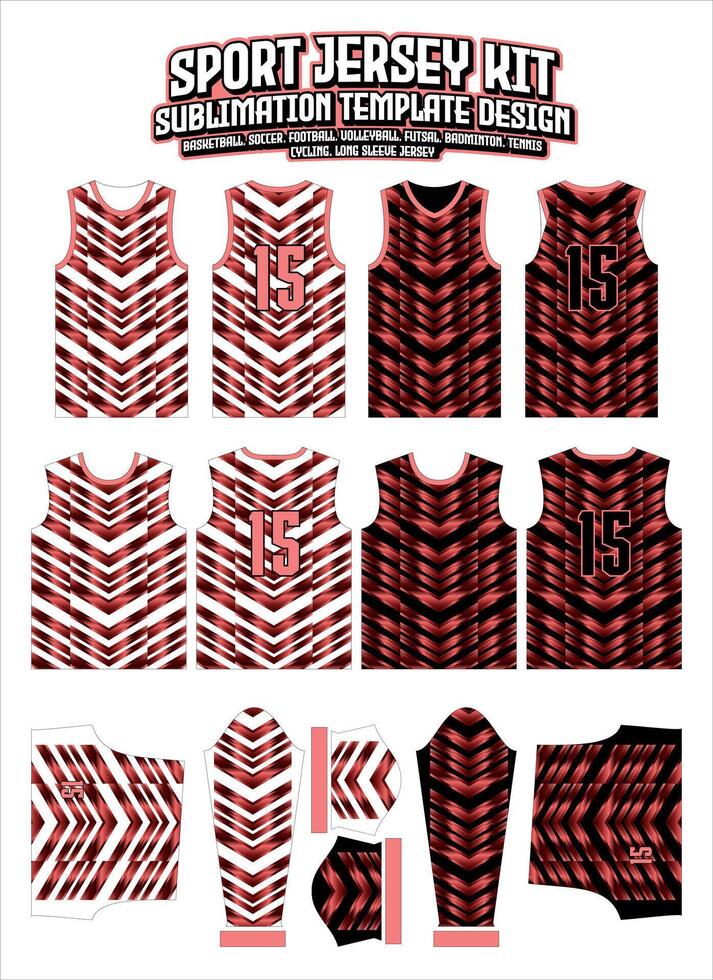 Chevron rot Gradient Jersey bekleidung Sport tragen Sublimation Muster vektor