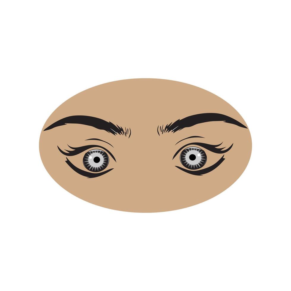 kvinna ögon ikon med öga ögonbryn. illustration av kvinnas sexig lyxig öga med perfekt formad ögonbryn och full fransar. vektor
