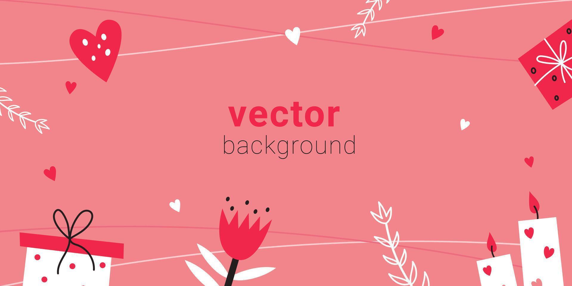 Valentinstag Tag horizontal Vorlage vektor