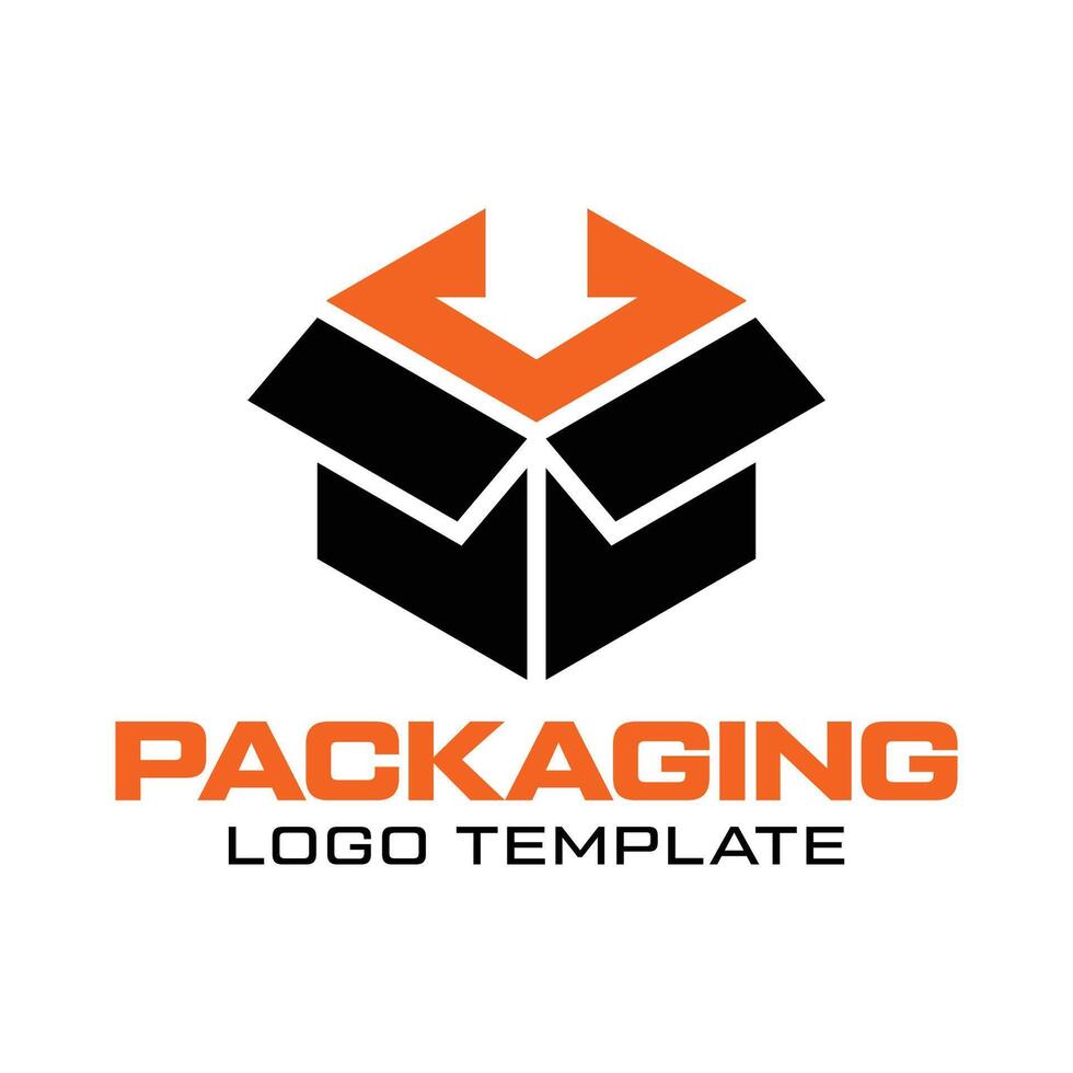 förpackning logotyp mall, förpackning låda ikon, förpackning låda illustration vektor