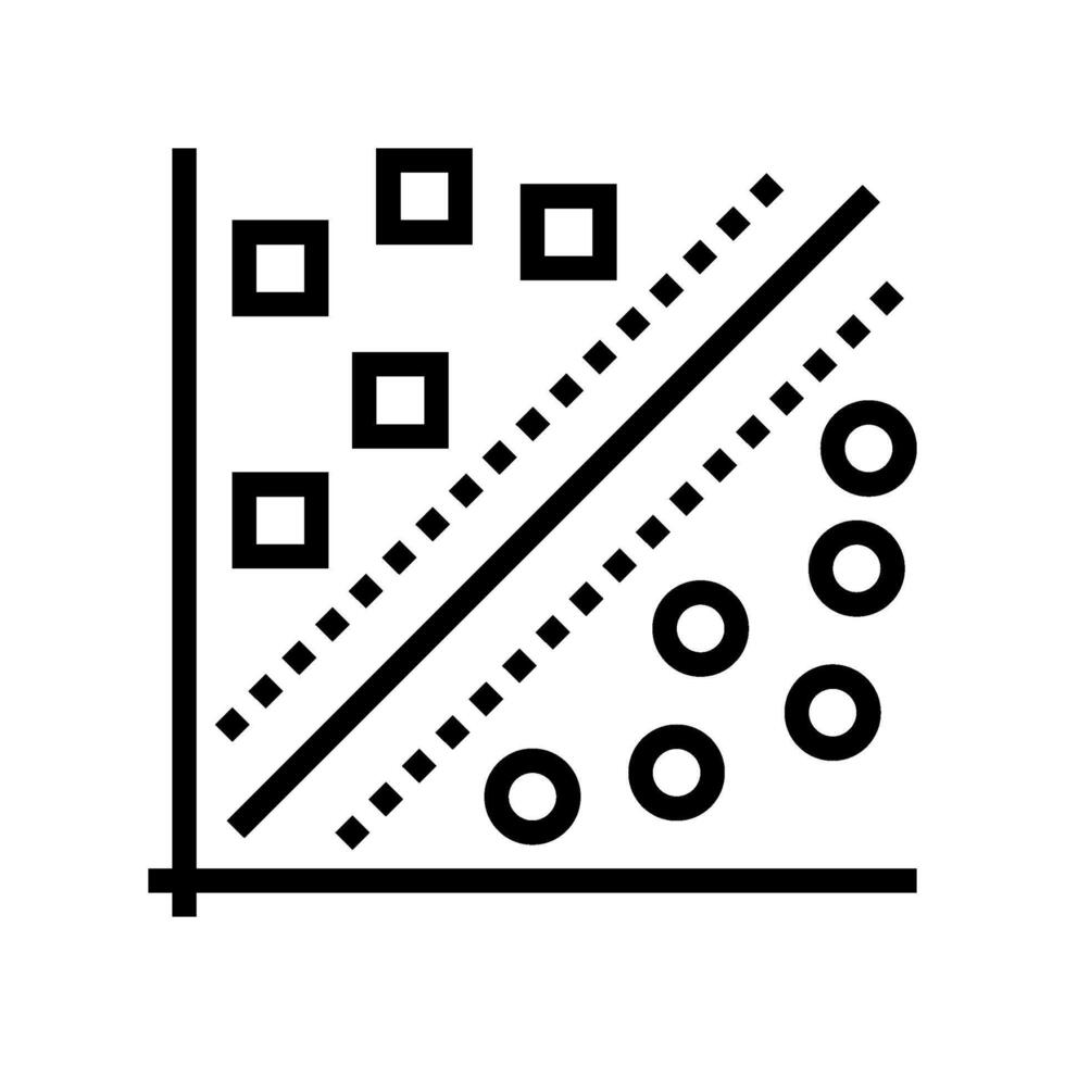 Unterstützung Maschine svm Algorithmus Linie Symbol Vektor Illustration