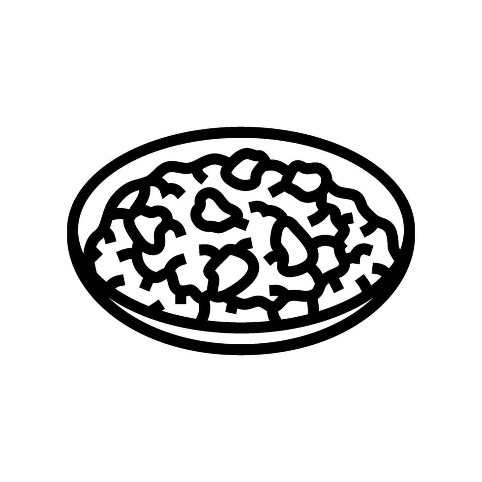 Curry Gericht indisch Küche Linie Symbol Vektor Illustration