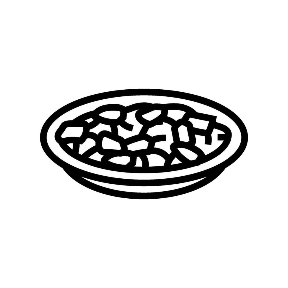 Bhindi Masala indisch Küche Linie Symbol Vektor Illustration