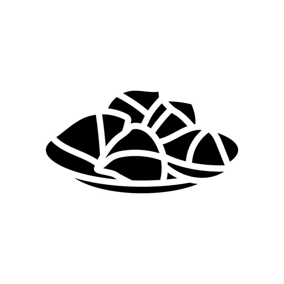 Samosa indisch Küche Glyphe Symbol Vektor Illustration