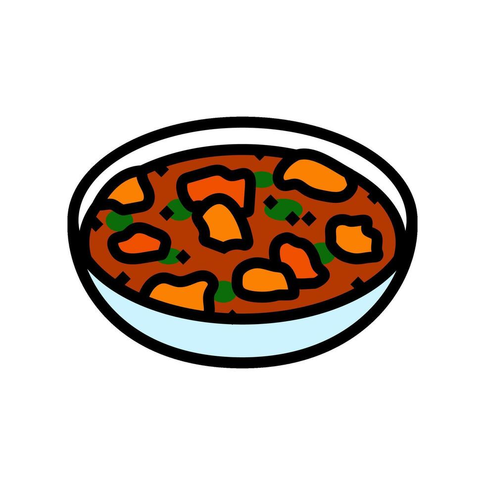 vindaloo curry indisk kök Färg ikon vektor illustration