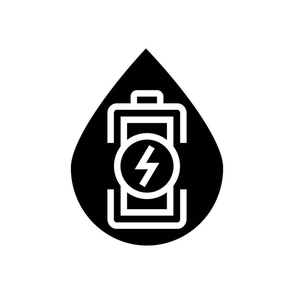 Energie Erhaltung Wasserkraft Leistung Glyphe Symbol Vektor Illustration