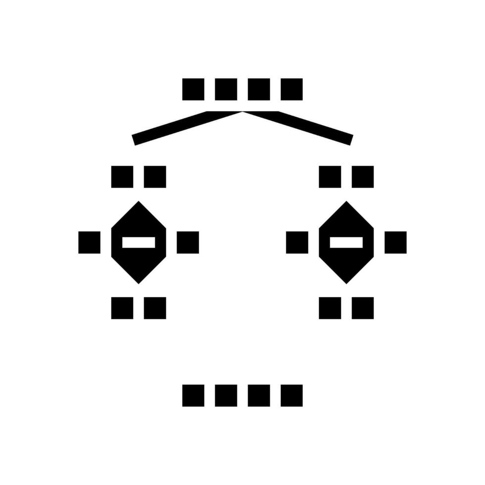 mergesort algoritm glyf ikon vektor illustration