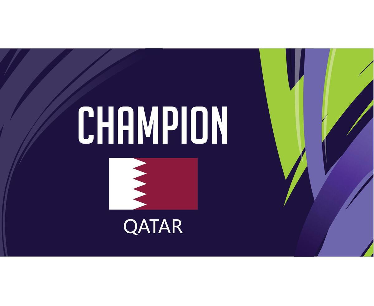Katar Champion Flagge Emblem asiatisch Nationen 2023 Teams Länder asiatisch Fußball Symbol Logo Design Vektor Illustration